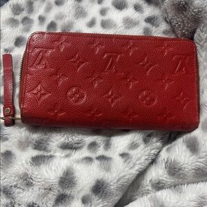Louis Vuitton Red Embossed Wallet